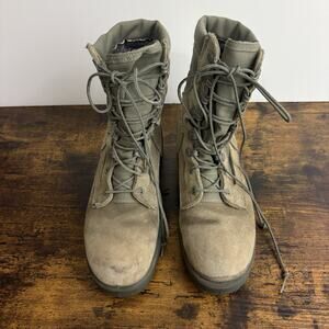 Wellco Vibram Combat Boot Womens Sz 7W Green‎ Tan Suede Military Air Force
